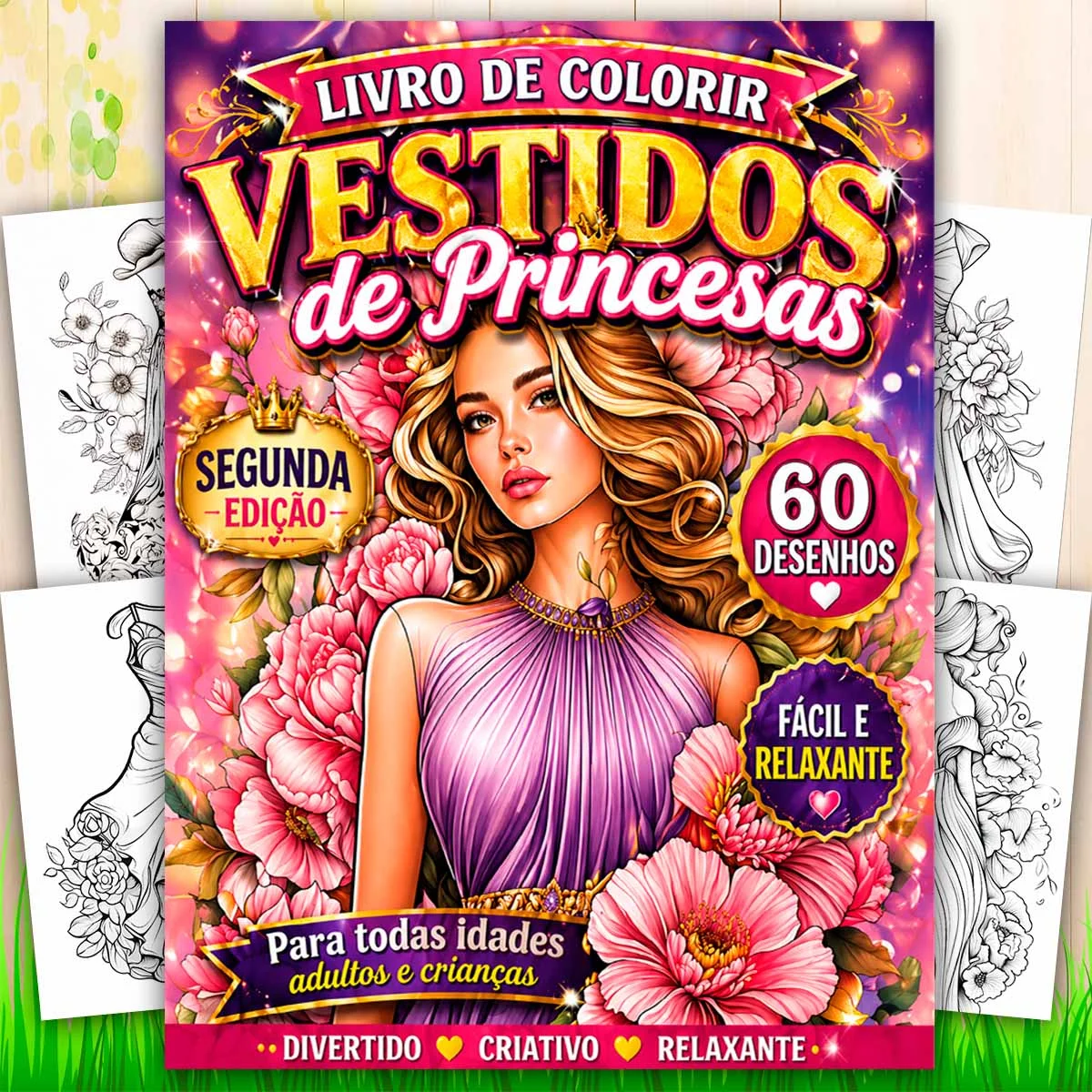 Livro para Colorir Vestidos de Princesas Segunda Edição