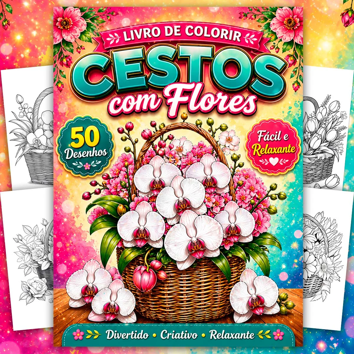 Livro de Colorir Cestos Florais Criativos COL102