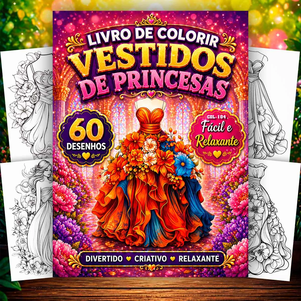 Livro para Colorir Moda Princesas Relaxante e Divertido