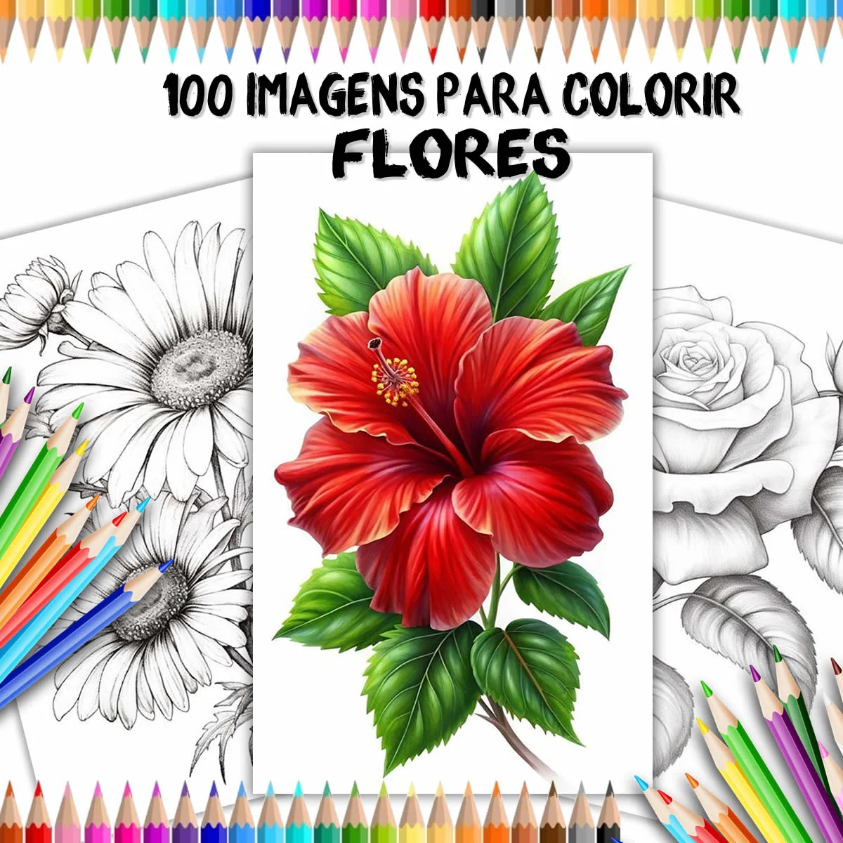 100 Imagens desenhos de flores para colorir adulto COL14