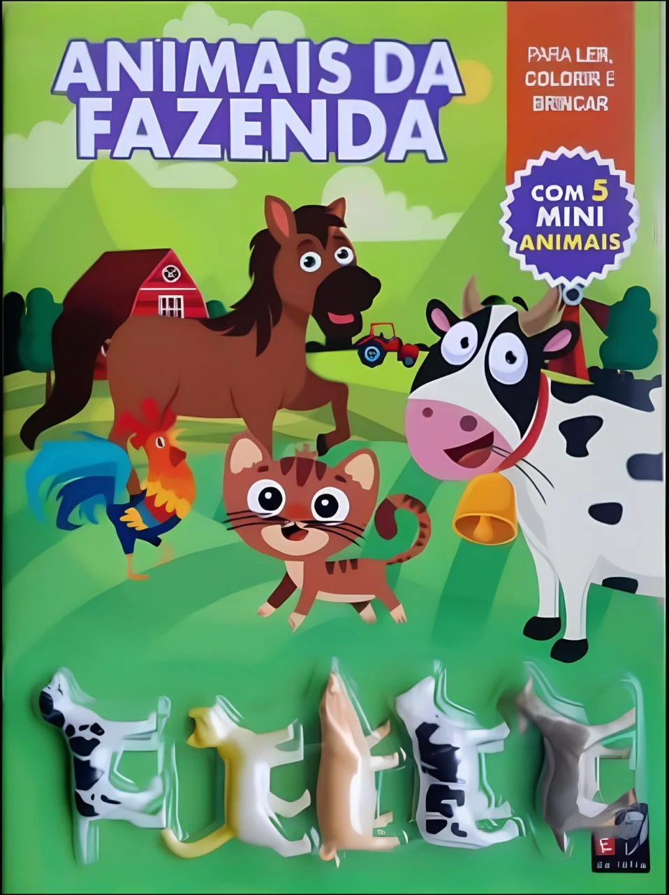 Livro para Colorir E Brincar - Animais Da Fazenda com brinde